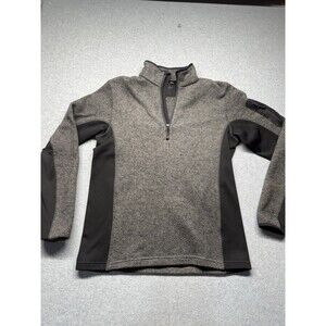 Ascend Men's Fleece 1/4 Zip Mock Neck Pullover Sweater Gray Black Size M outdoor